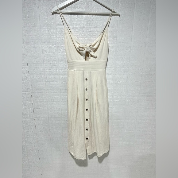 Express linen blend Midi Dress cream size XXS - Picture 4 of 12